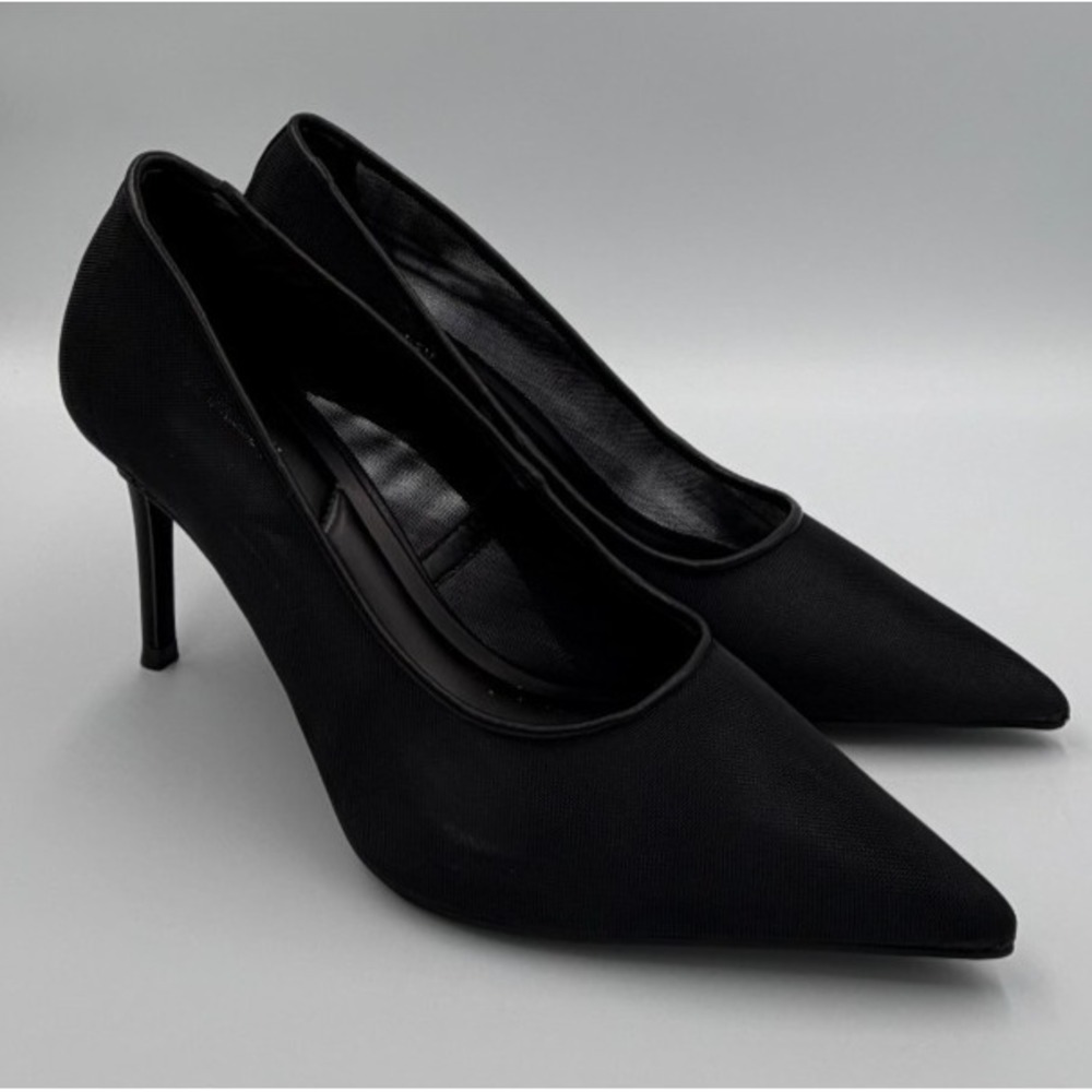 Steve Madden Nicoletta Mesh Black Pointed Toe Pumps Womens 9 NICO10S1001090